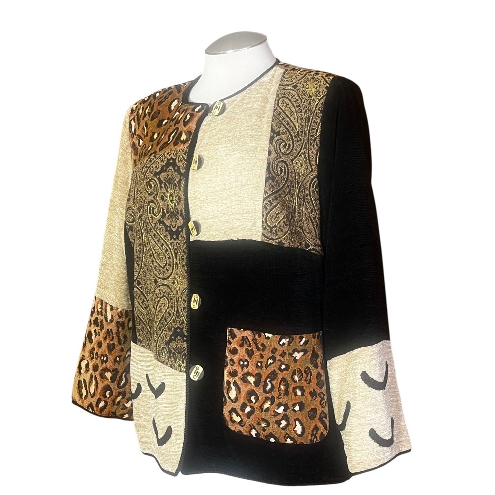 Indigo Moon Patchwork Leopard Paisley Black Blaze… - image 2